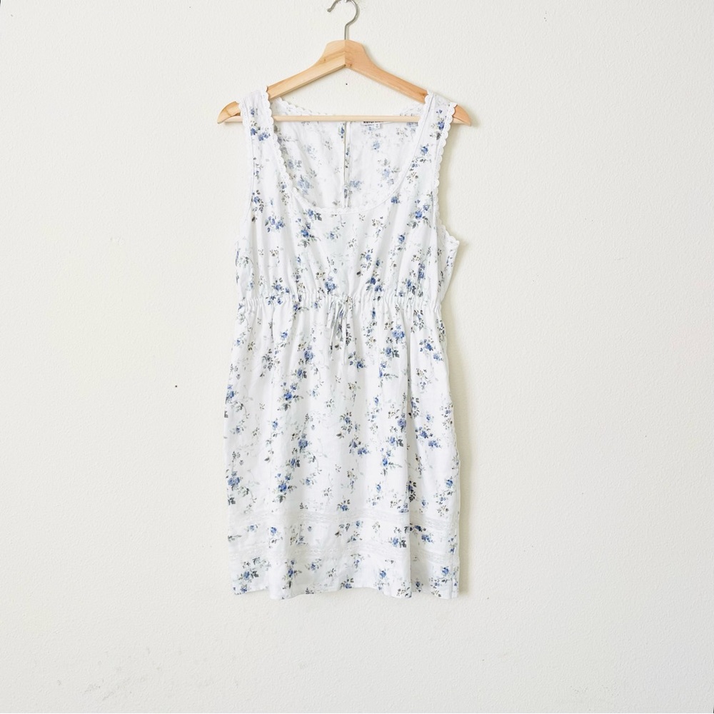 NWOT Reformation SIZE 10 Moss 100% linen white floral mini dress in Madeline - Picture 3 of 7